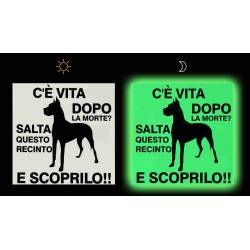 Pannello attenzione al cane fosforescente