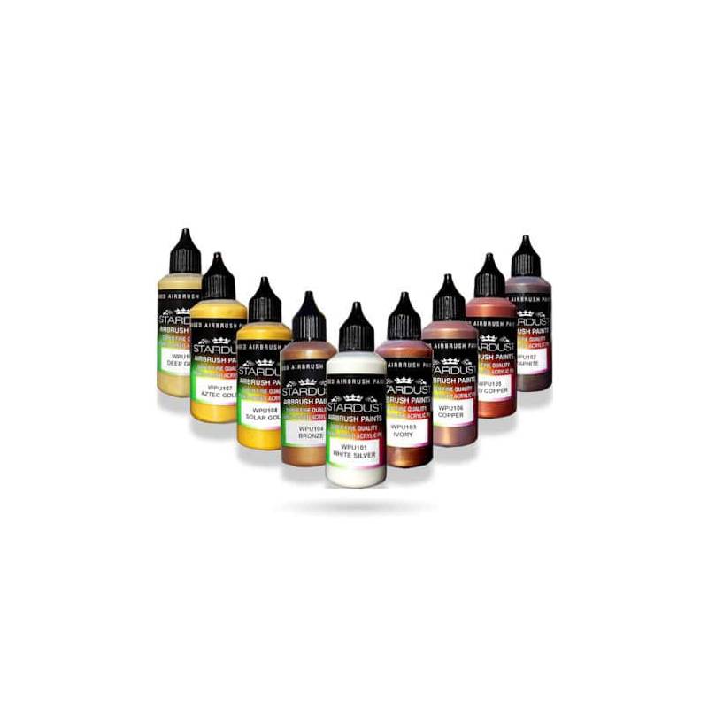 Vernici per aerografo WPU Stardust Pro - 35 colori metallizzati
