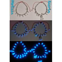 Bracciale alla caviglia con perline fosforescenti - cavigliera fosforescente