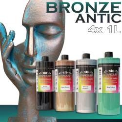Vernice effetto bronzo patinato – kit acrilico completo
