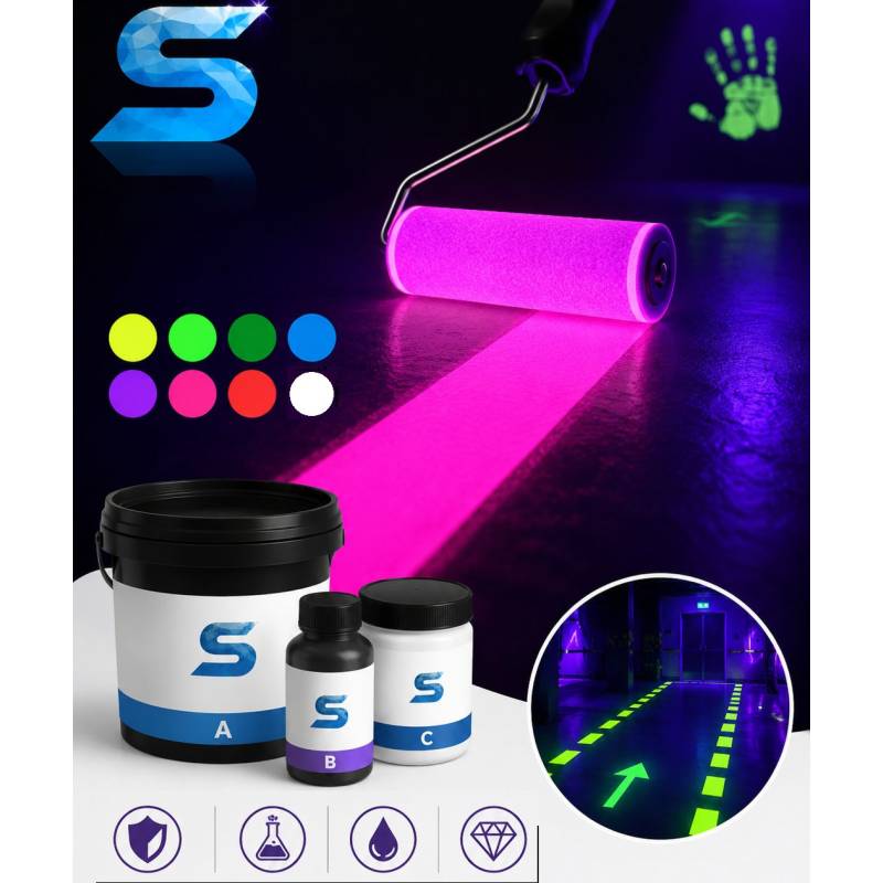 Vernice fluorescente ultravioletta EPOXY MURI E PAVIMENTI