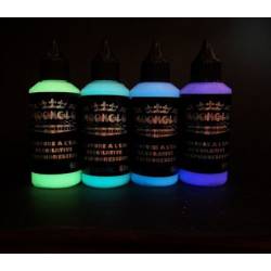 Vernice fosforescente all'acqua moonglo kit 4 colori