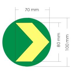 Adesivo fotoluminescente direzionale rotondo