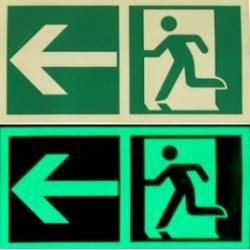 cartello uscita di emergenza fotoluminescente 30 cm