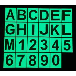 Lettere e numeri fosforescenti in PVC