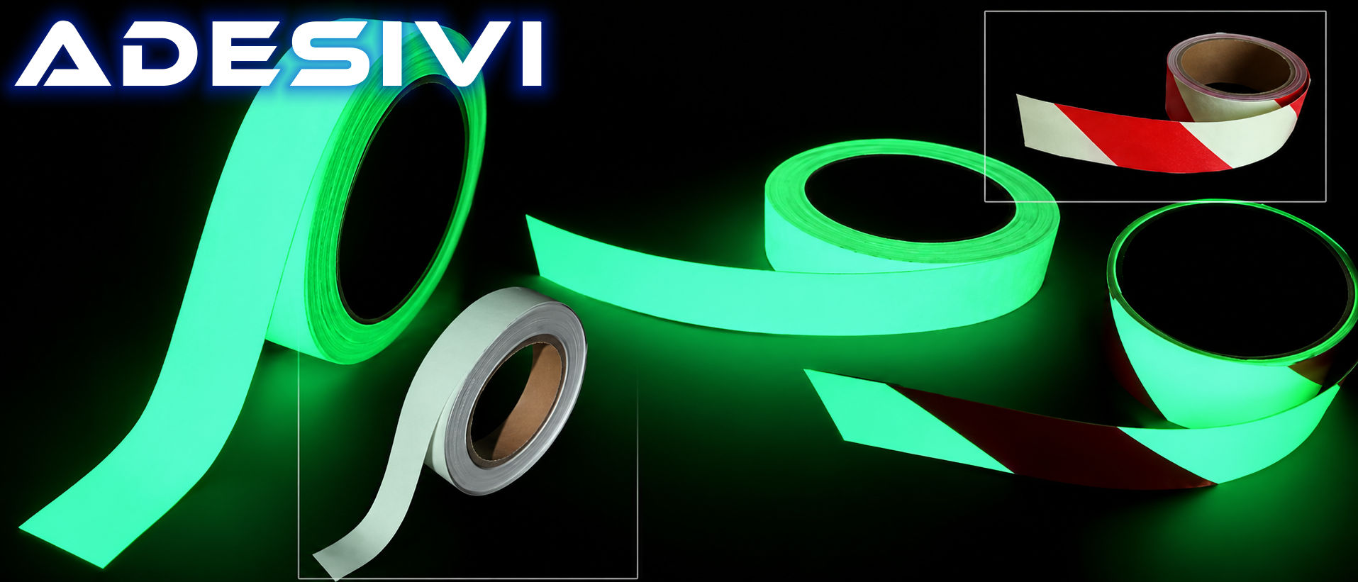 Nastro adesivo segnaletico luminescente LLL